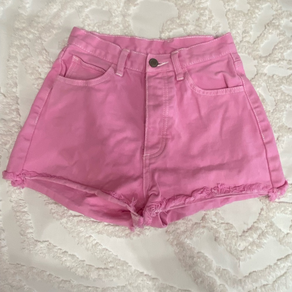 BRANDY MELVILLE PINK DENIM SHORTS